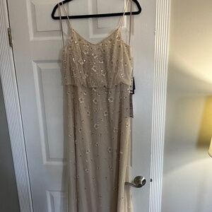 Adriana Papell Beaded Floral Gown